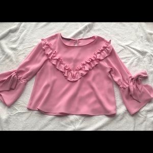 Pink cropped blouse